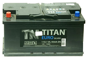 Аккумуляторная батарея ТИТАН EURO SILVER 6СТ110з.прям Россия 352х175х190