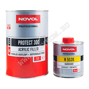 Грунт NOVOL PROTECT 300 MS 4+1 акрил.серый 1л.+отверд.0,25л.