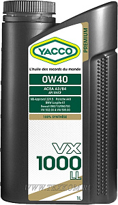 Масло моторное YACCO VX 1000 0W40 1л