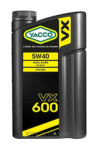Масло моторное YACCO VX 600 5W40 2л