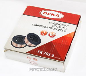Проволока сварочная 0,8мм 5,0кг медь DEKA ISO9001:2000 ER70S-6