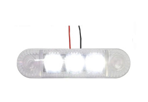 Фонарь габаритный LED 24V, белый (L=95мм, 3-светодиода - отражатель) Турция