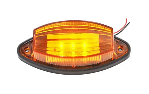 Фонарь габаритный LED 24V, желтый (L=100мм, 6-светодиодов, "лодочка") Турция