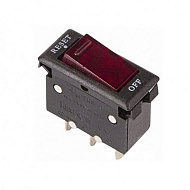 Выключатель 1-клавишный с подсветкой красный 250V 15A IRS-1-R15